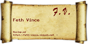 Feth Vince névjegykártya
